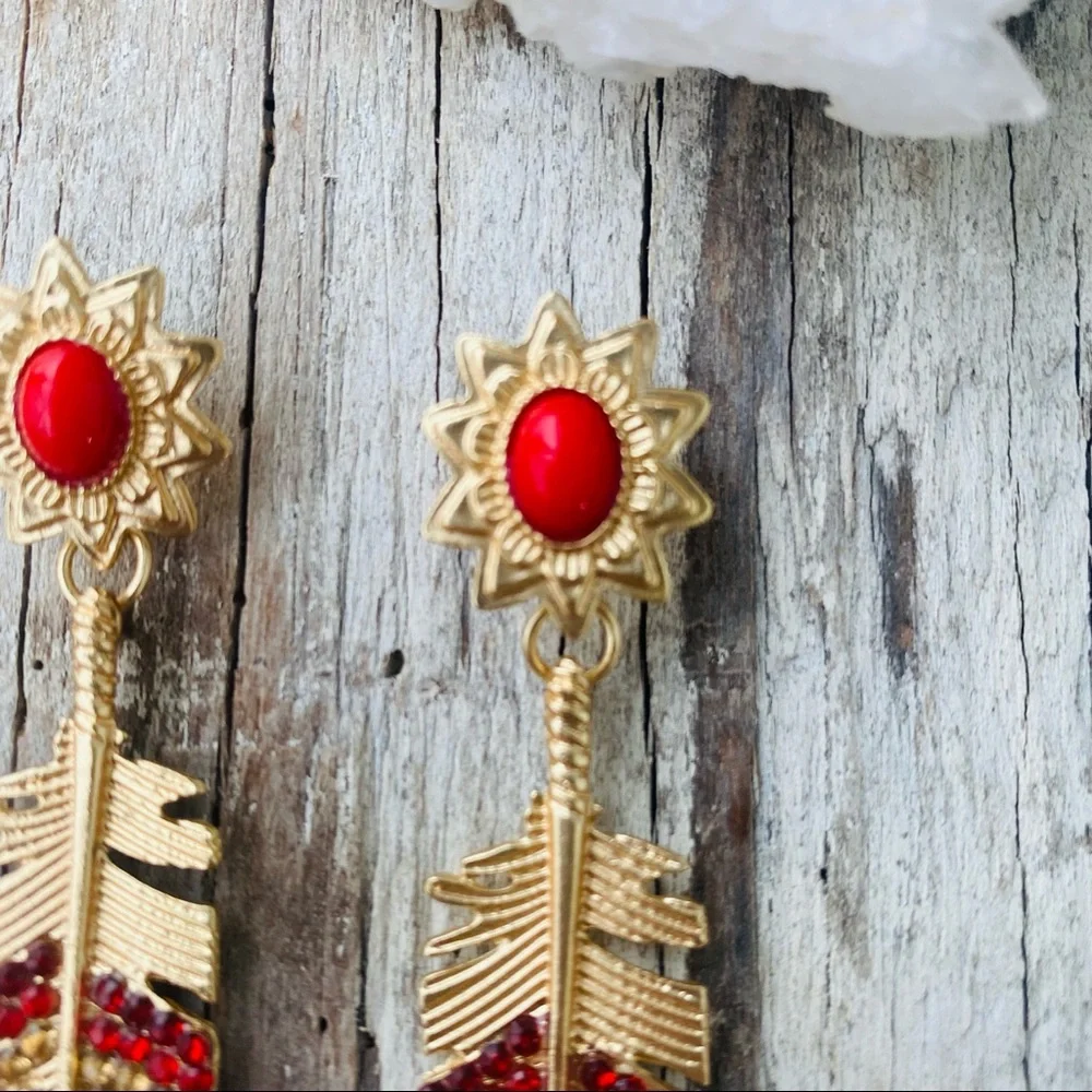 FP Straight as an Arrow Earrings in Red - Picture 3 of 5